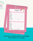 My Vacation Planner - PRINT AT HOME - Peaks to Beaches Co Planner