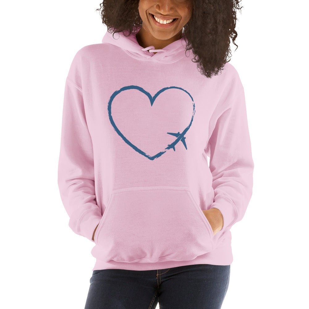 I Heart Travel - LS Unisex Heavy Blend Hoodie - Peaks to Beaches Co Apparel