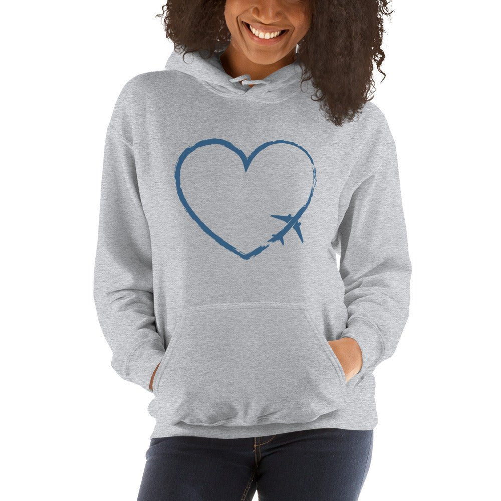 I Heart Travel - LS Unisex Heavy Blend Hoodie - Peaks to Beaches Co Apparel