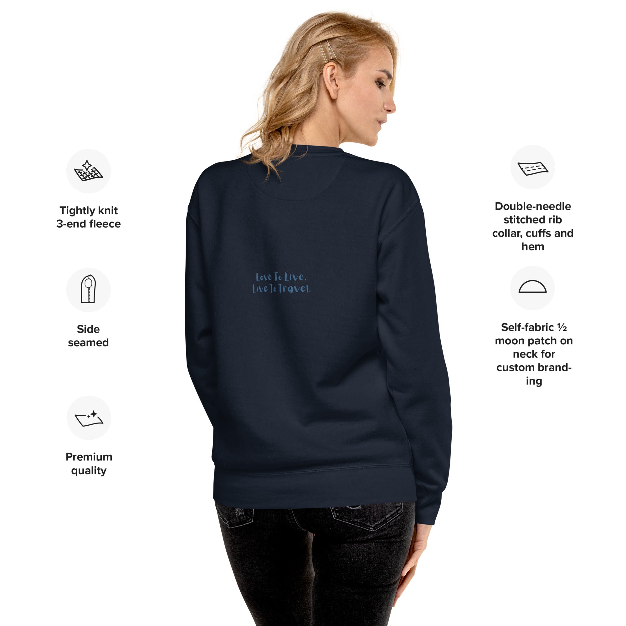 I Heart Travel - LS Unisex Premium Sweatshirt - Peaks to Beaches Co Apparel