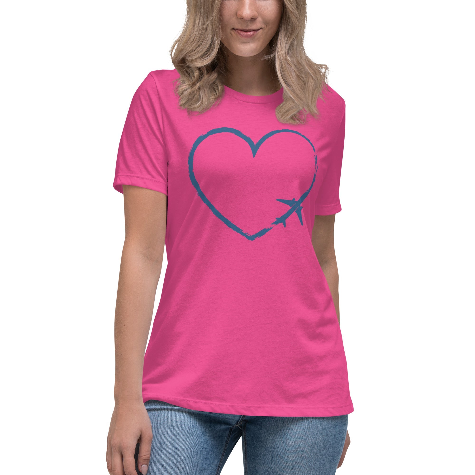 I Heart Travel - SS Women's Relaxed T-Shirt - Peaks to Beaches Co Apparel