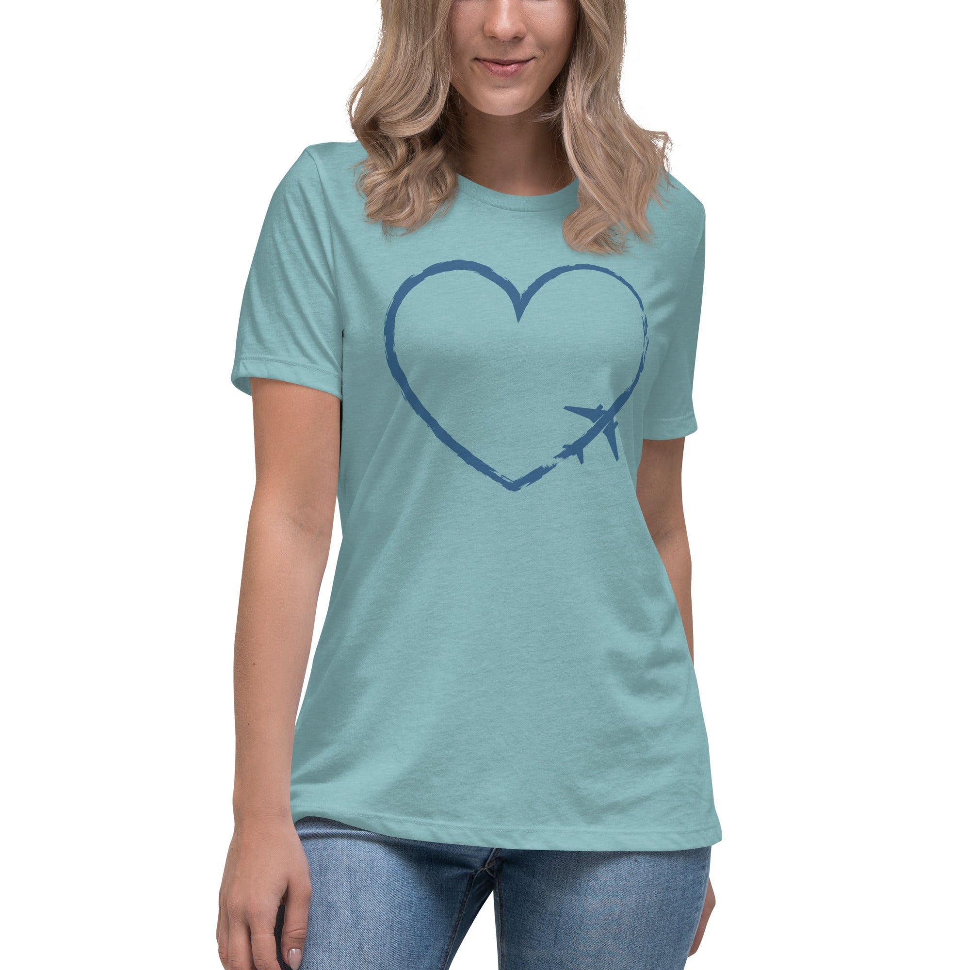 I Heart Travel - SS Women's Relaxed T-Shirt - Peaks to Beaches Co Apparel