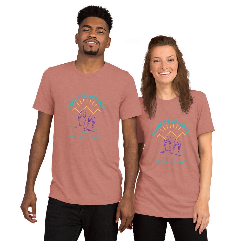 Peaks To Beaches Multi-Color SS Unisex Tri-Blend T-Shirt - Peaks to Beaches Co Apparel