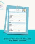 Summer Vacation Planner - PRINT AT HOME - Peaks to Beaches Co Planner