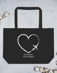 I Heart Travel Large Organic Tote Bag - Peaks to Beaches Co Apparel