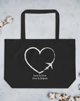 I Heart Travel Large Organic Tote Bag - Peaks to Beaches Co Apparel