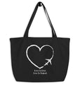 I Heart Travel Large Organic Tote Bag - Peaks to Beaches Co Apparel