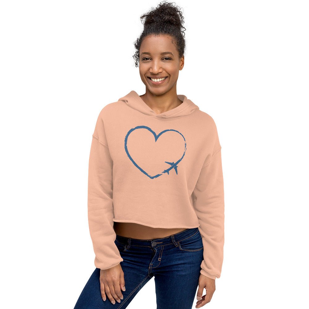 I Heart Travel - LS Crop Hoodie - Peaks to Beaches Co Apparel