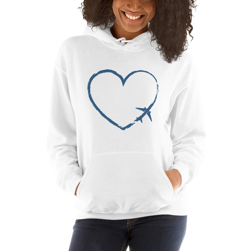 I Heart Travel - LS Unisex Heavy Blend Hoodie - Peaks to Beaches Co Apparel