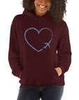 I Heart Travel - LS Unisex Heavy Blend Hoodie - Peaks to Beaches Co Apparel