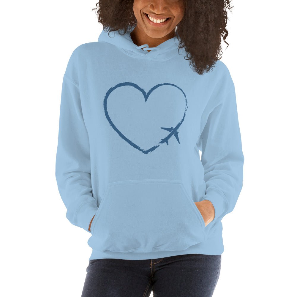 I Heart Travel - LS Unisex Heavy Blend Hoodie - Peaks to Beaches Co Apparel