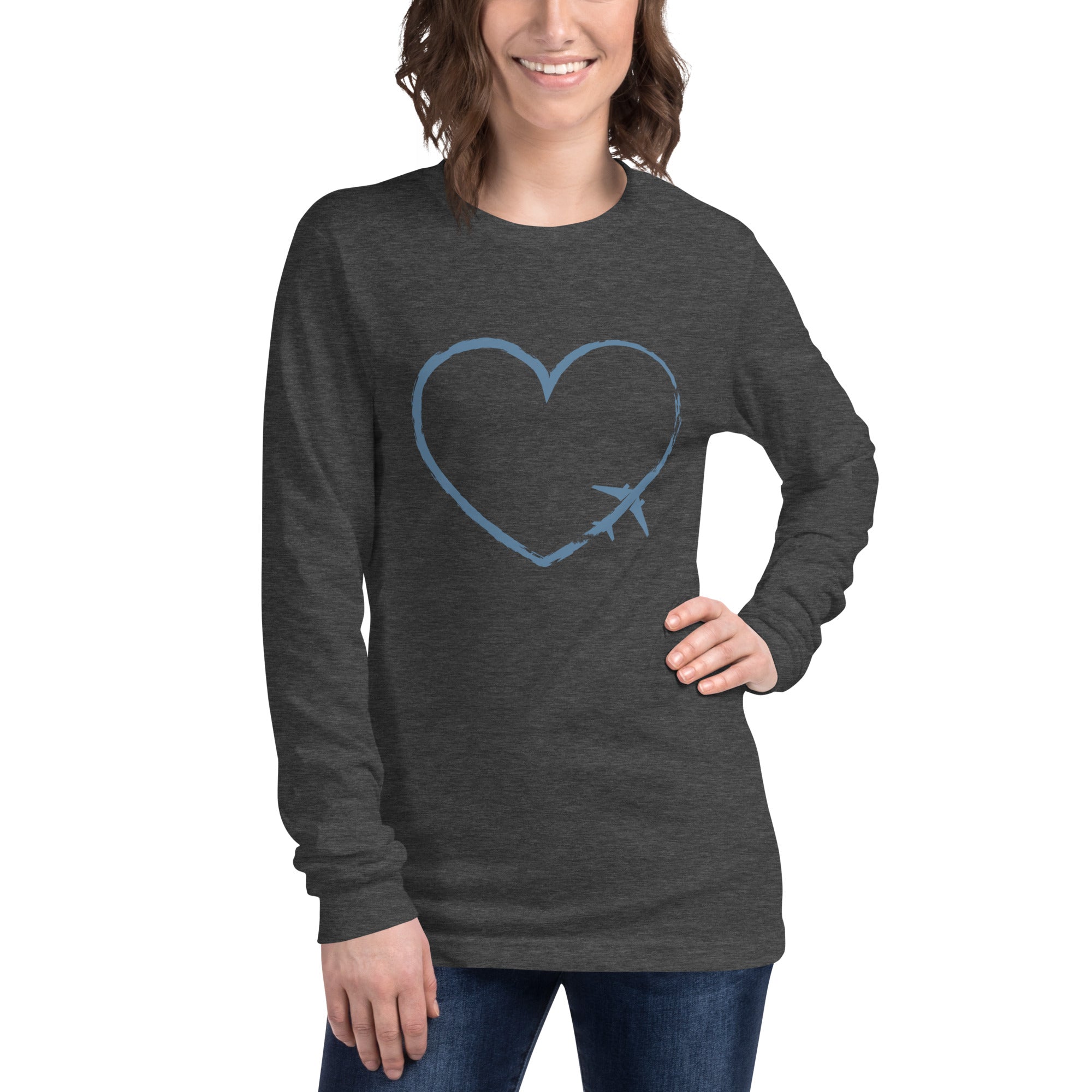 I Heart Travel - LS Unisex Long Sleeve Tee - Peaks to Beaches Co Apparel