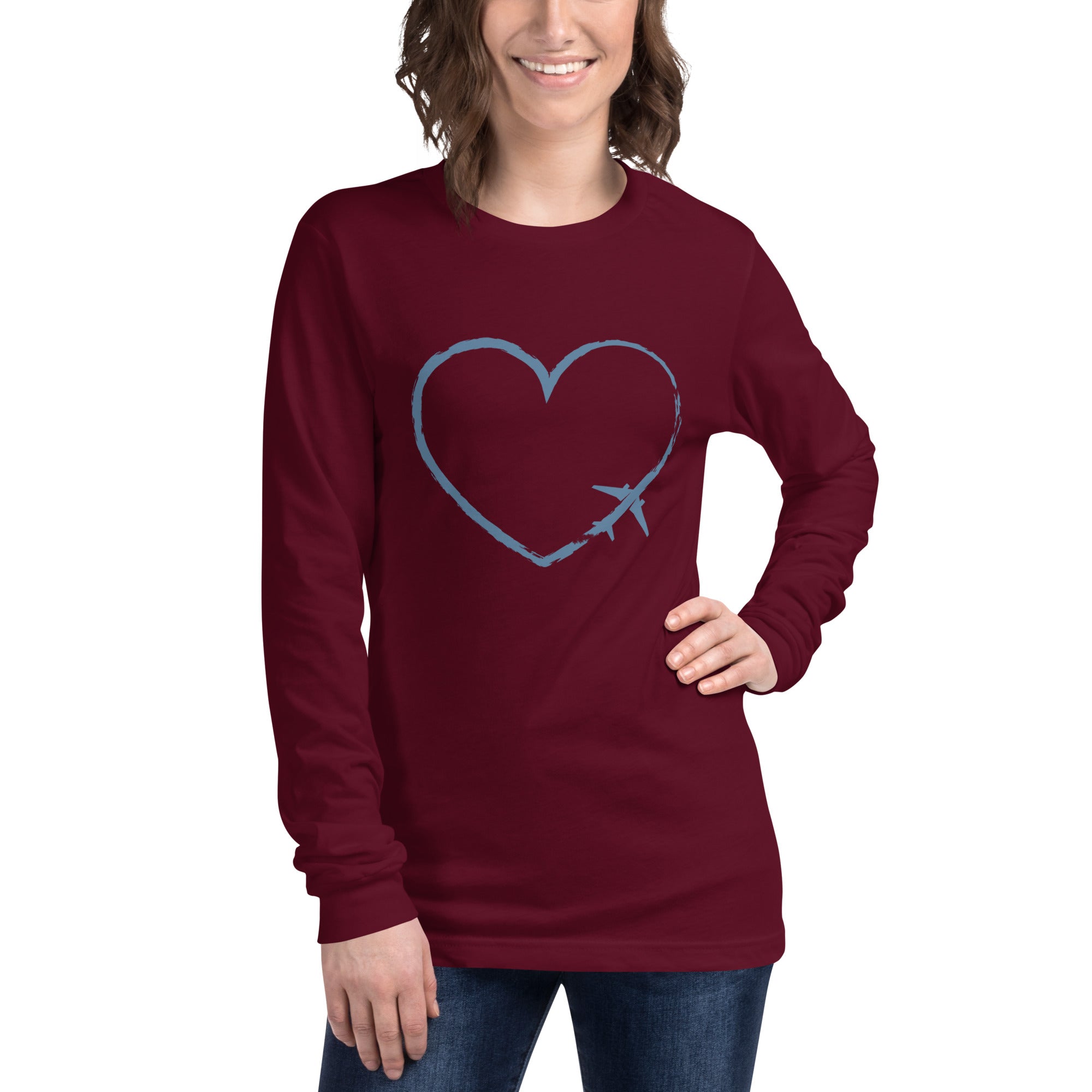 I Heart Travel - LS Unisex Long Sleeve Tee - Peaks to Beaches Co Apparel