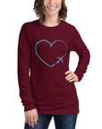 I Heart Travel - LS Unisex Long Sleeve Tee - Peaks to Beaches Co Apparel