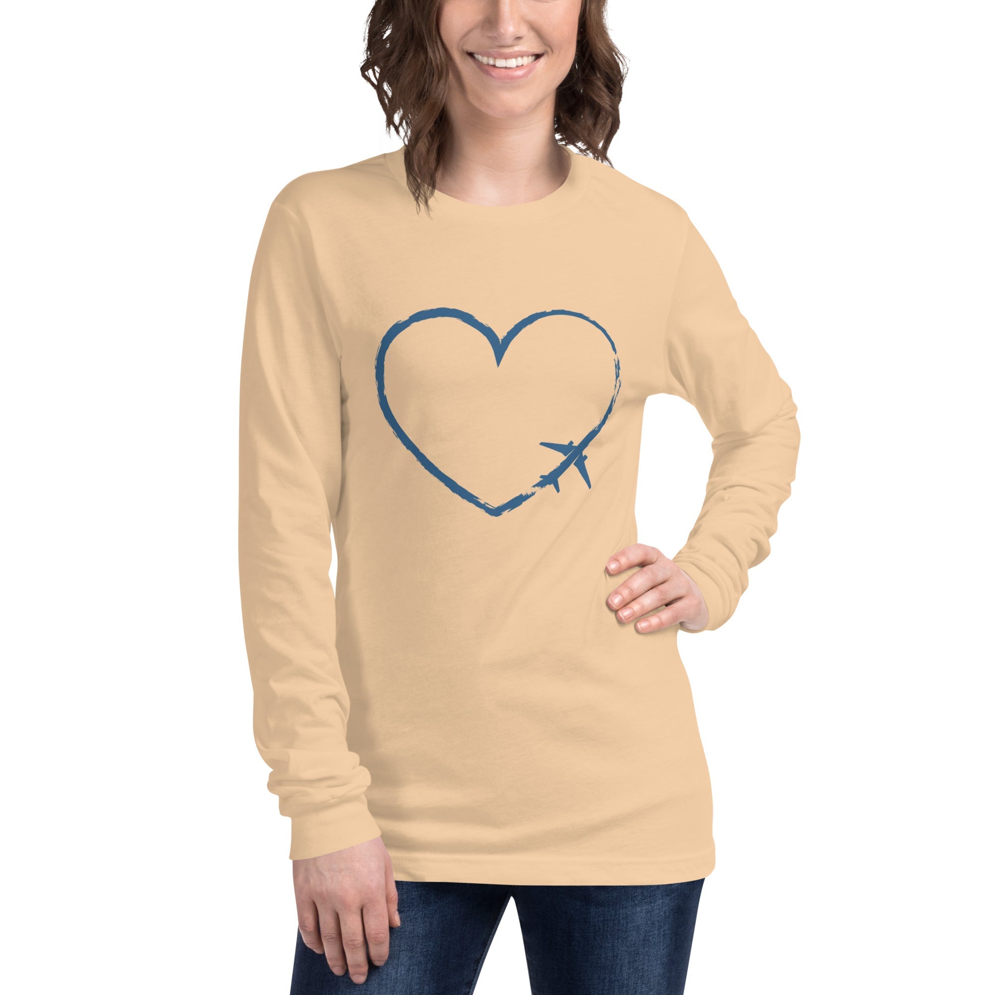 I Heart Travel - LS Unisex Long Sleeve Tee - Peaks to Beaches Co Apparel