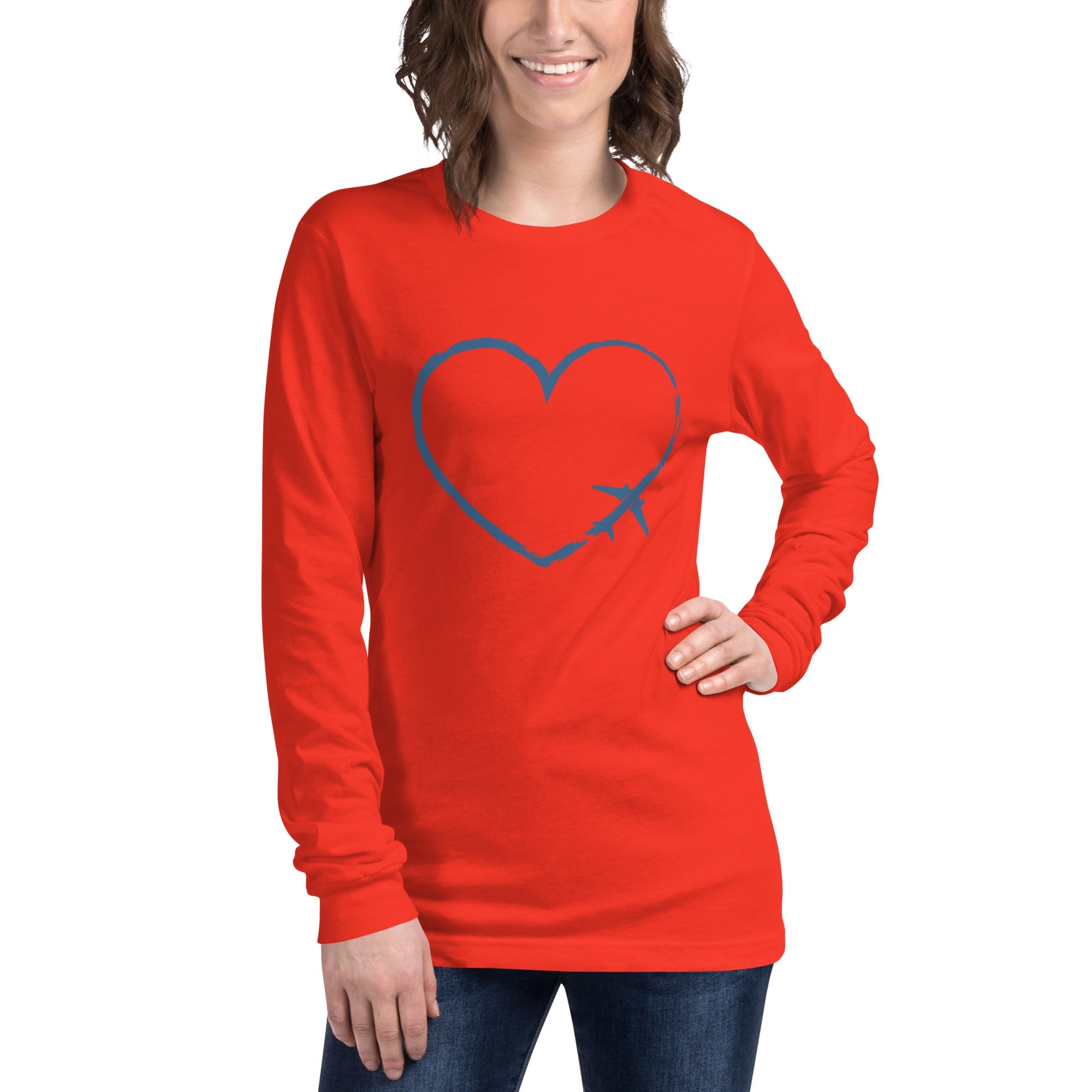 I Heart Travel - LS Unisex Long Sleeve Tee - Peaks to Beaches Co Apparel