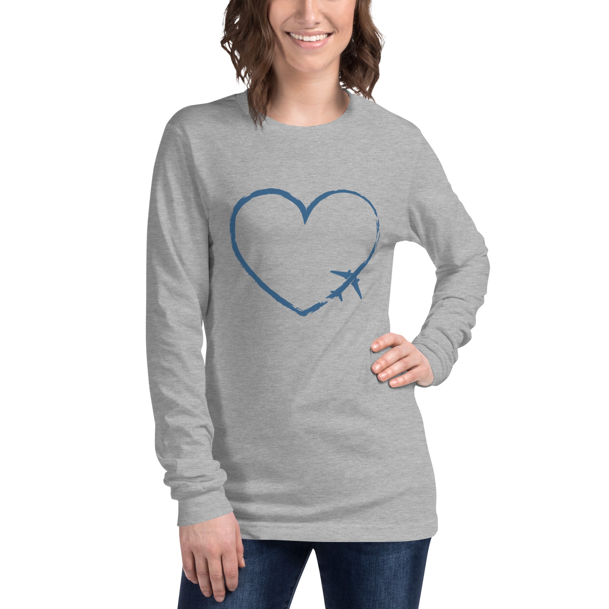 I Heart Travel - LS Unisex Long Sleeve Tee - Peaks to Beaches Co Apparel