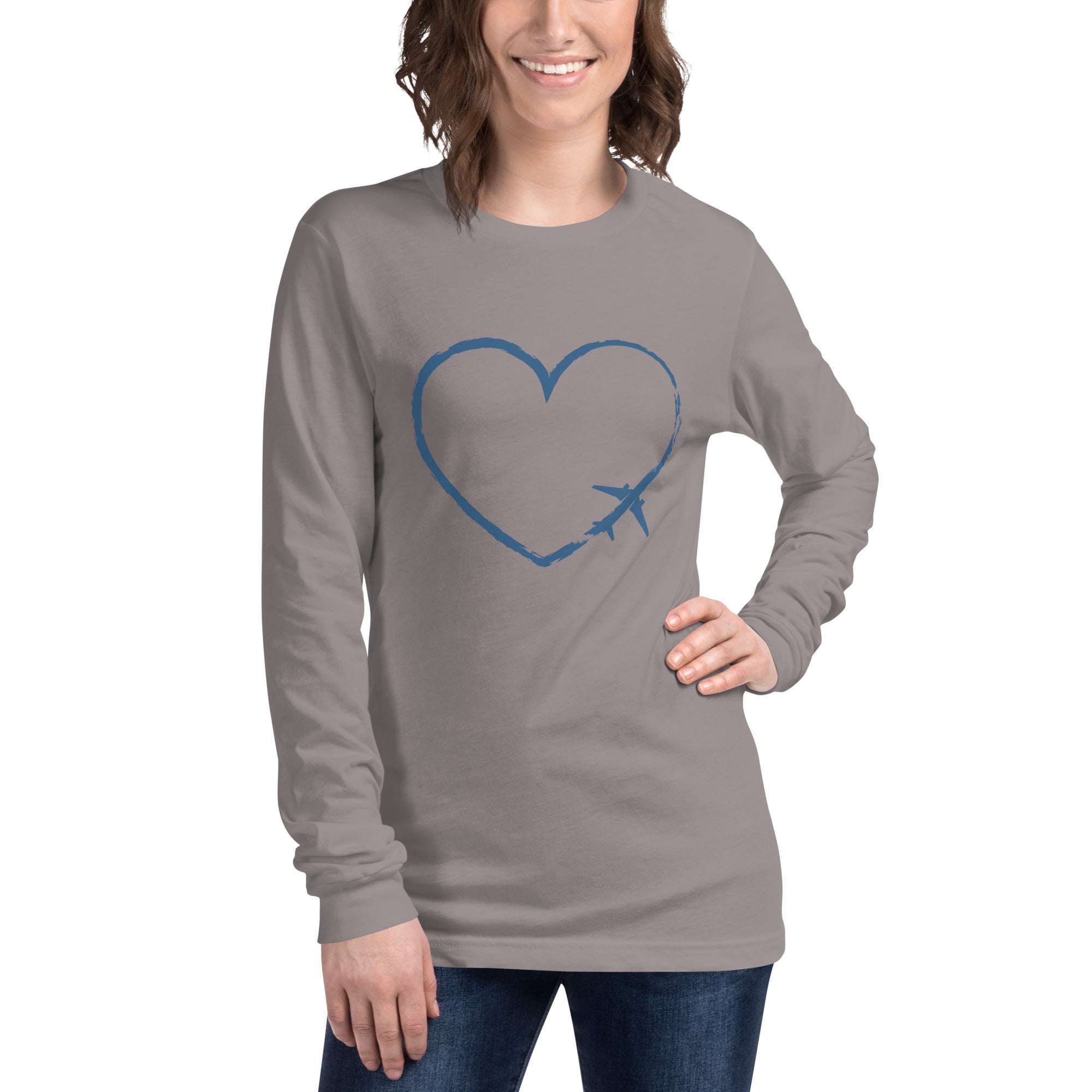 I Heart Travel - LS Unisex Long Sleeve Tee - Peaks to Beaches Co Apparel