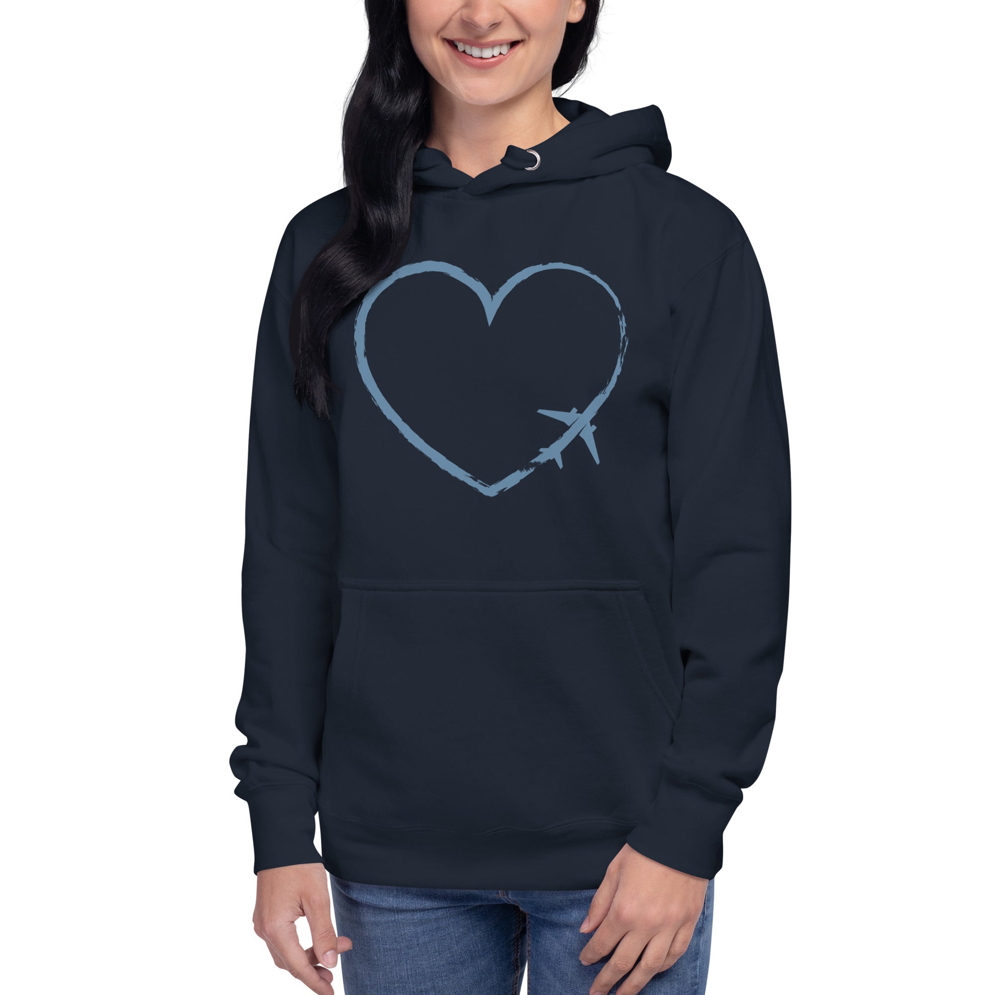 I Heart Travel - LS Unisex Premium Hoodie - Peaks to Beaches Co Apparel