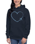 I Heart Travel - LS Unisex Premium Hoodie - Peaks to Beaches Co Apparel