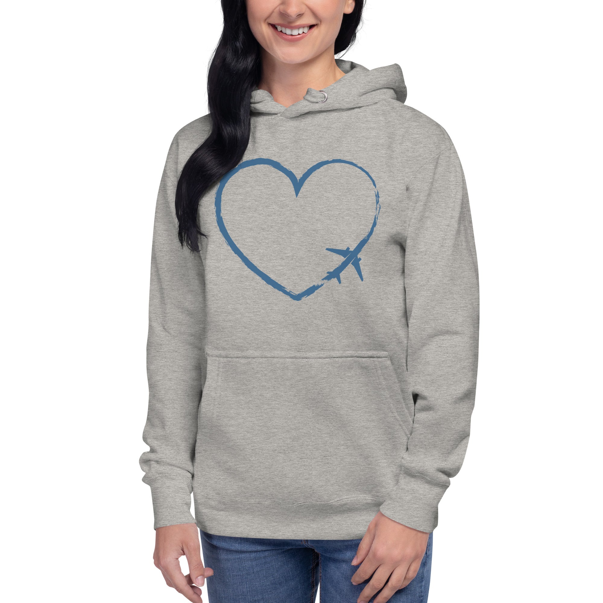 I Heart Travel - LS Unisex Premium Hoodie - Peaks to Beaches Co Apparel