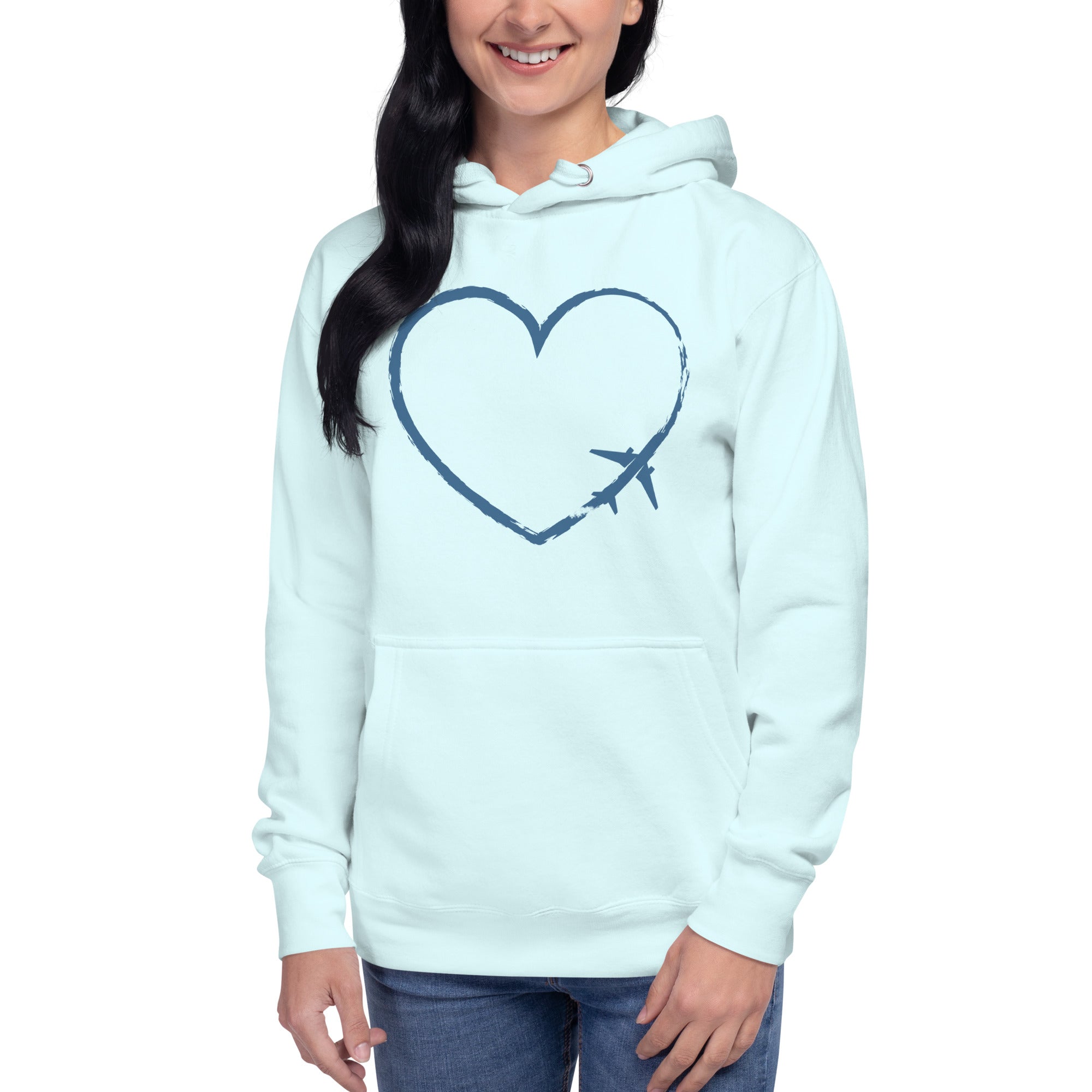 I Heart Travel - LS Unisex Premium Hoodie - Peaks to Beaches Co Apparel