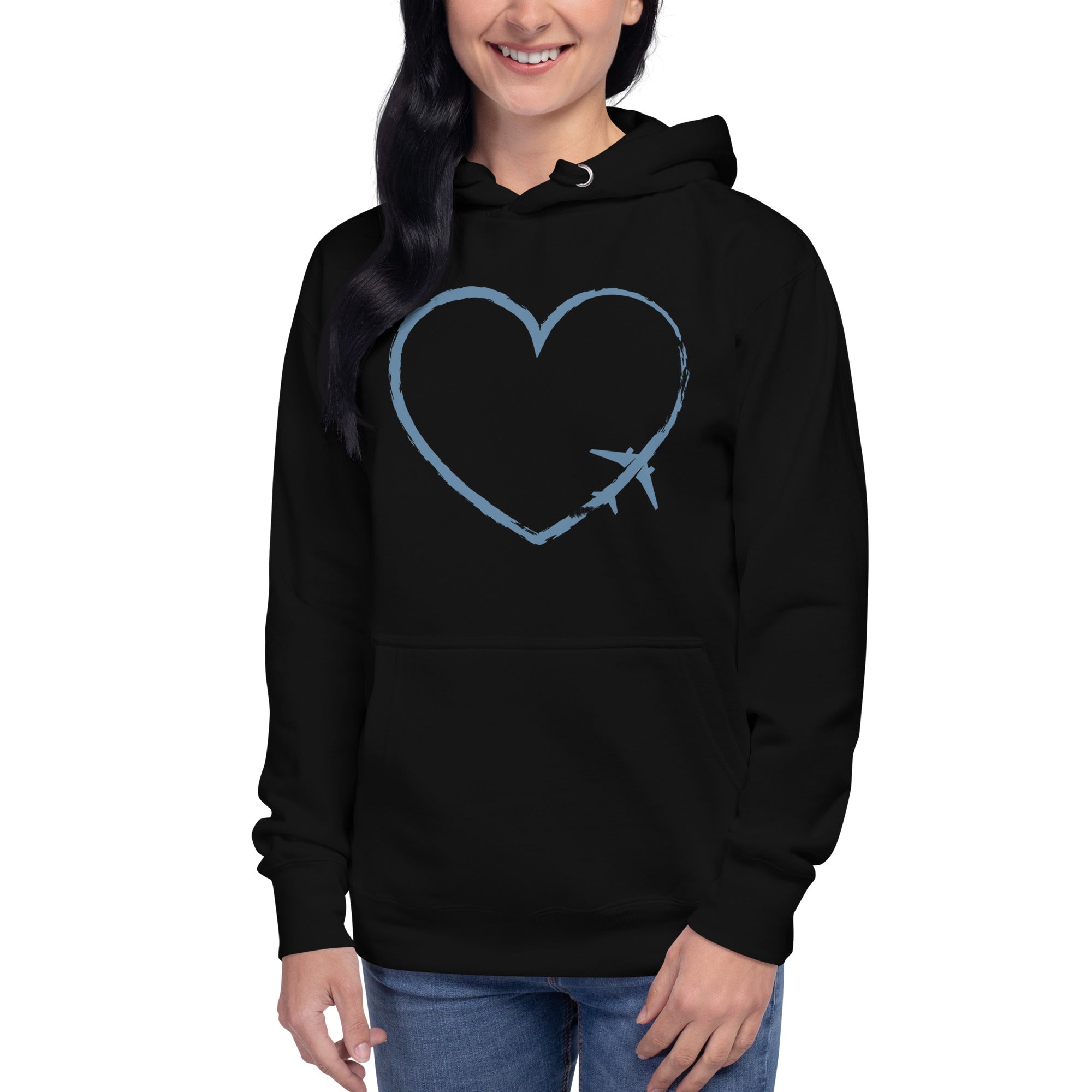 I Heart Travel - LS Unisex Premium Hoodie - Peaks to Beaches Co Apparel