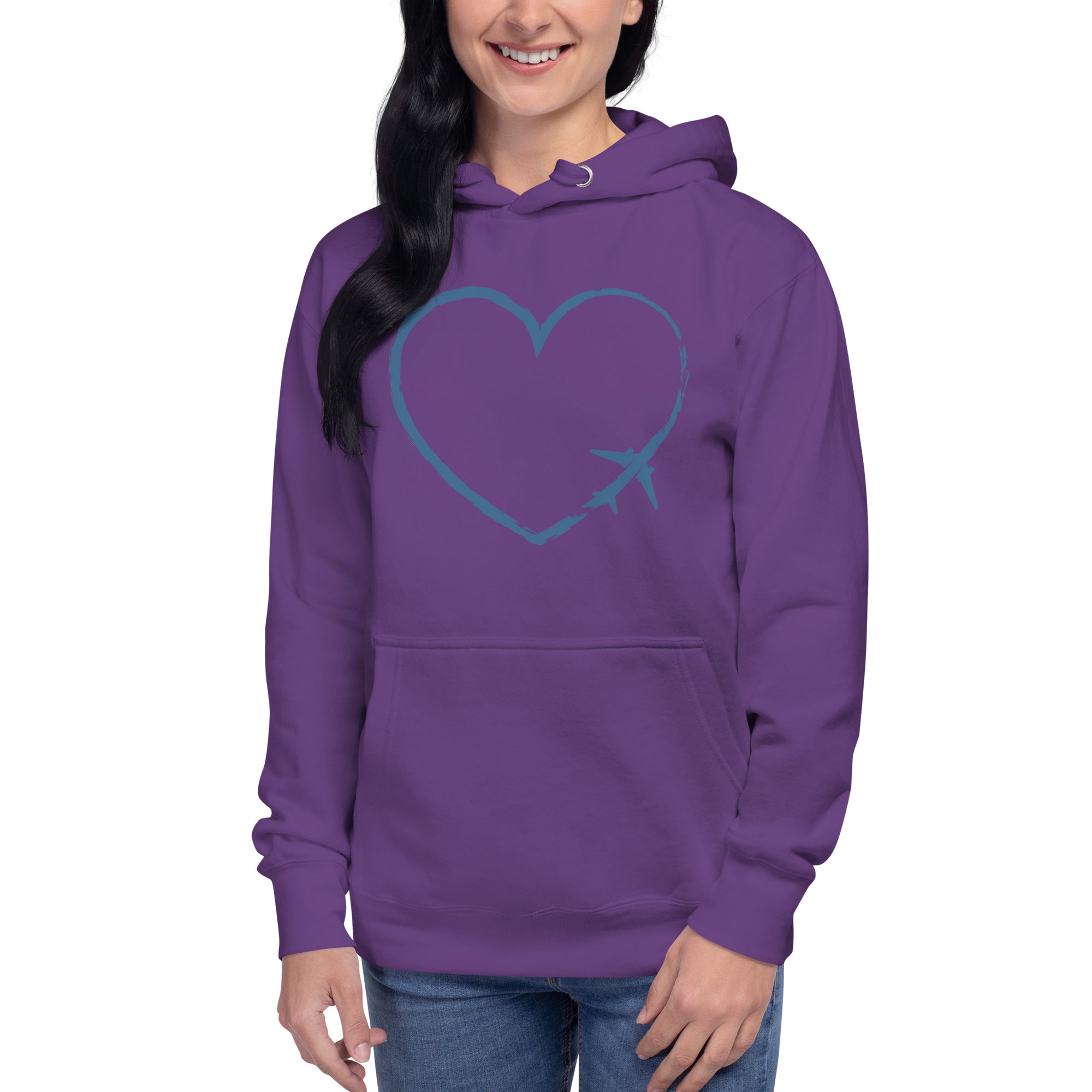 I Heart Travel - LS Unisex Premium Hoodie - Peaks to Beaches Co Apparel