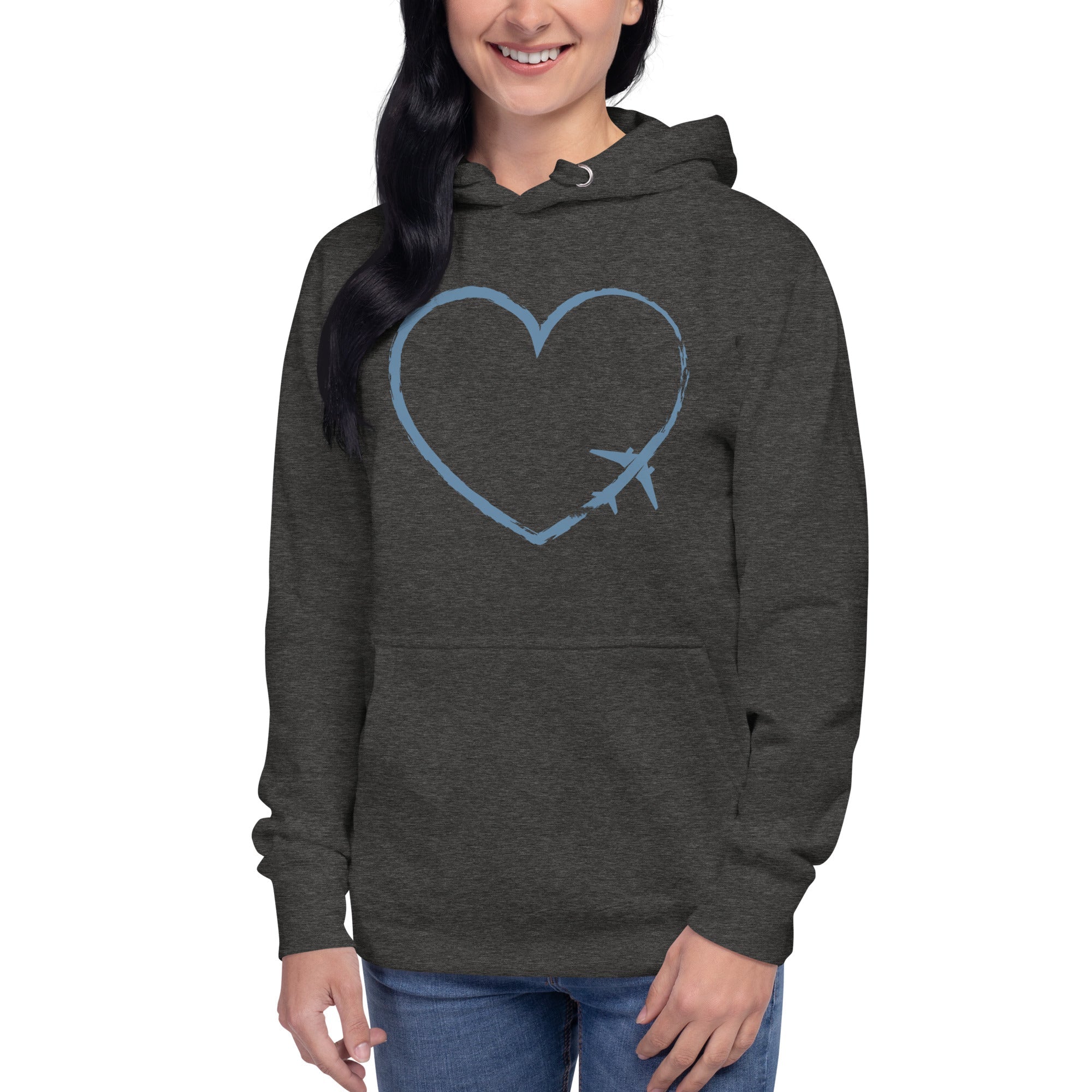 I Heart Travel - LS Unisex Premium Hoodie - Peaks to Beaches Co Apparel