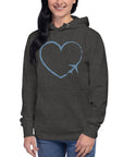 I Heart Travel - LS Unisex Premium Hoodie - Peaks to Beaches Co Apparel