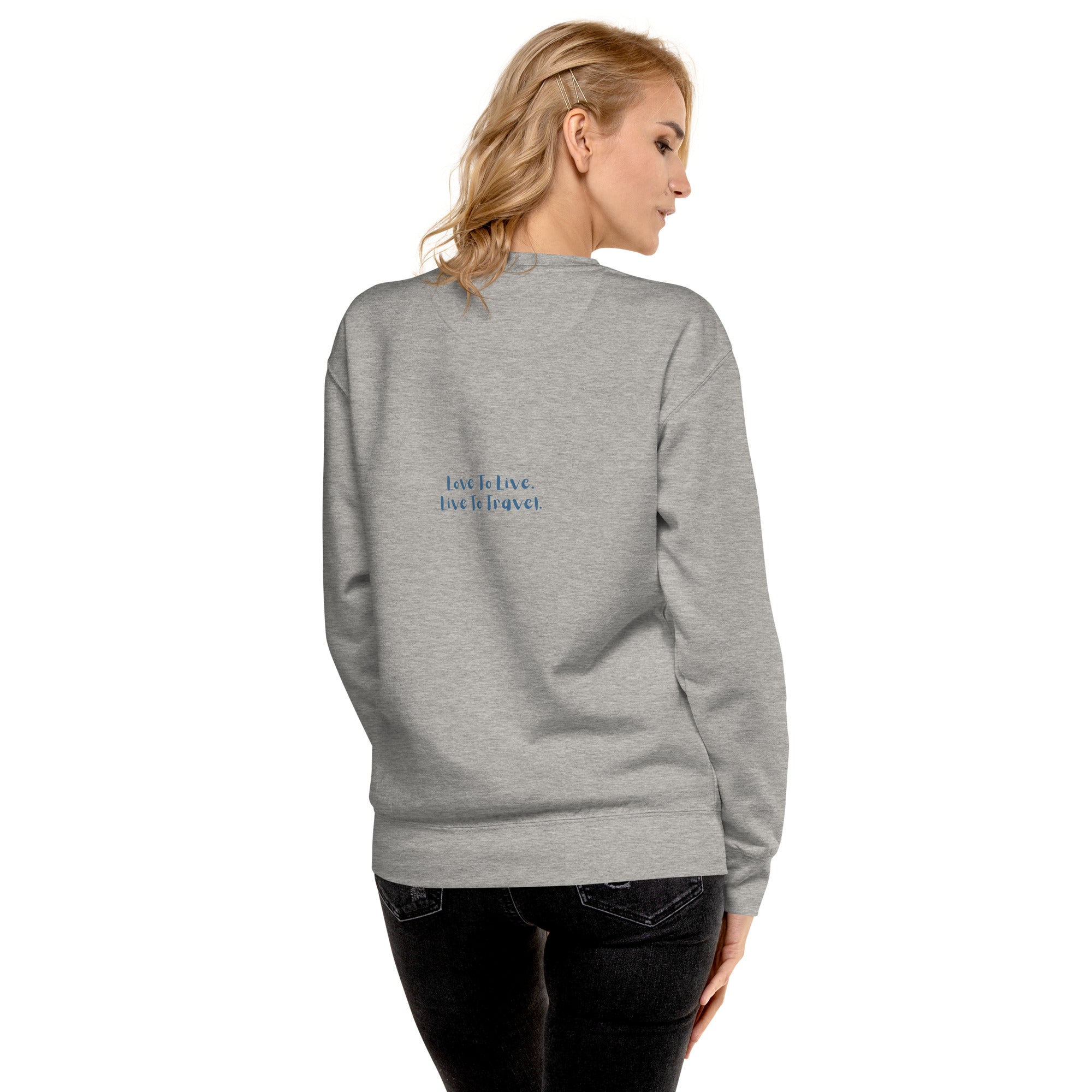 I Heart Travel - LS Unisex Premium Sweatshirt - Peaks to Beaches Co Apparel