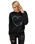 I Heart Travel - LS Unisex Premium Sweatshirt - Peaks to Beaches Co Apparel