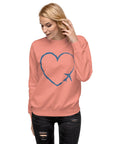 I Heart Travel - LS Unisex Premium Sweatshirt - Peaks to Beaches Co Apparel