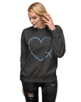 I Heart Travel - LS Unisex Premium Sweatshirt - Peaks to Beaches Co Apparel