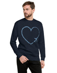 I Heart Travel - LS Unisex Premium Sweatshirt - Peaks to Beaches Co Apparel