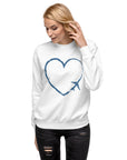 I Heart Travel - LS Unisex Premium Sweatshirt - Peaks to Beaches Co Apparel