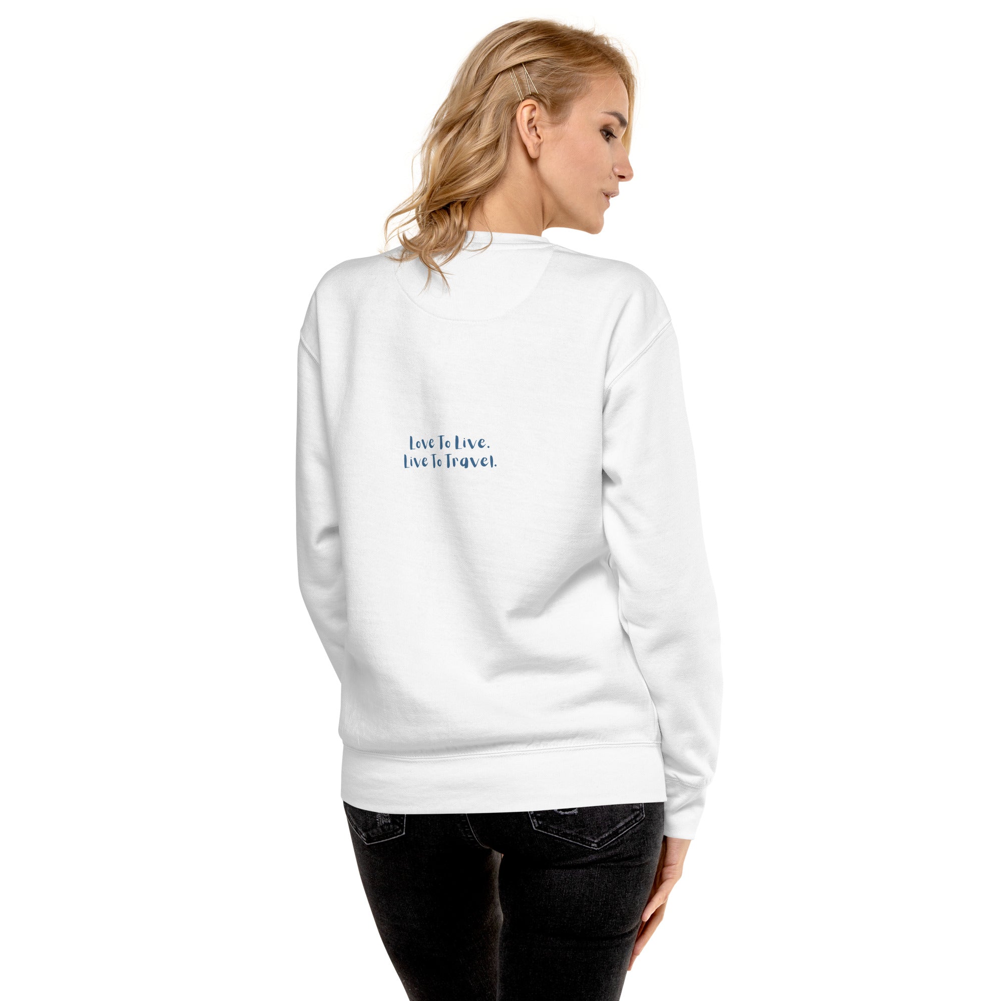 I Heart Travel - LS Unisex Premium Sweatshirt - Peaks to Beaches Co Apparel