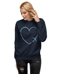 I Heart Travel - LS Unisex Premium Sweatshirt - Peaks to Beaches Co Apparel