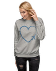 I Heart Travel - LS Unisex Premium Sweatshirt - Peaks to Beaches Co Apparel