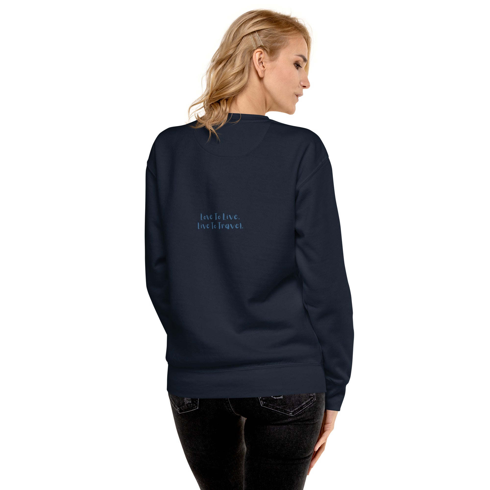 I Heart Travel - LS Unisex Premium Sweatshirt - Peaks to Beaches Co Apparel