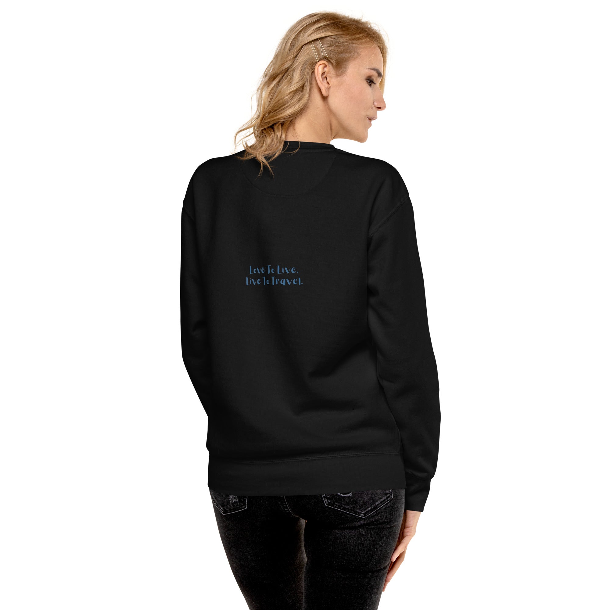 I Heart Travel - LS Unisex Premium Sweatshirt - Peaks to Beaches Co Apparel