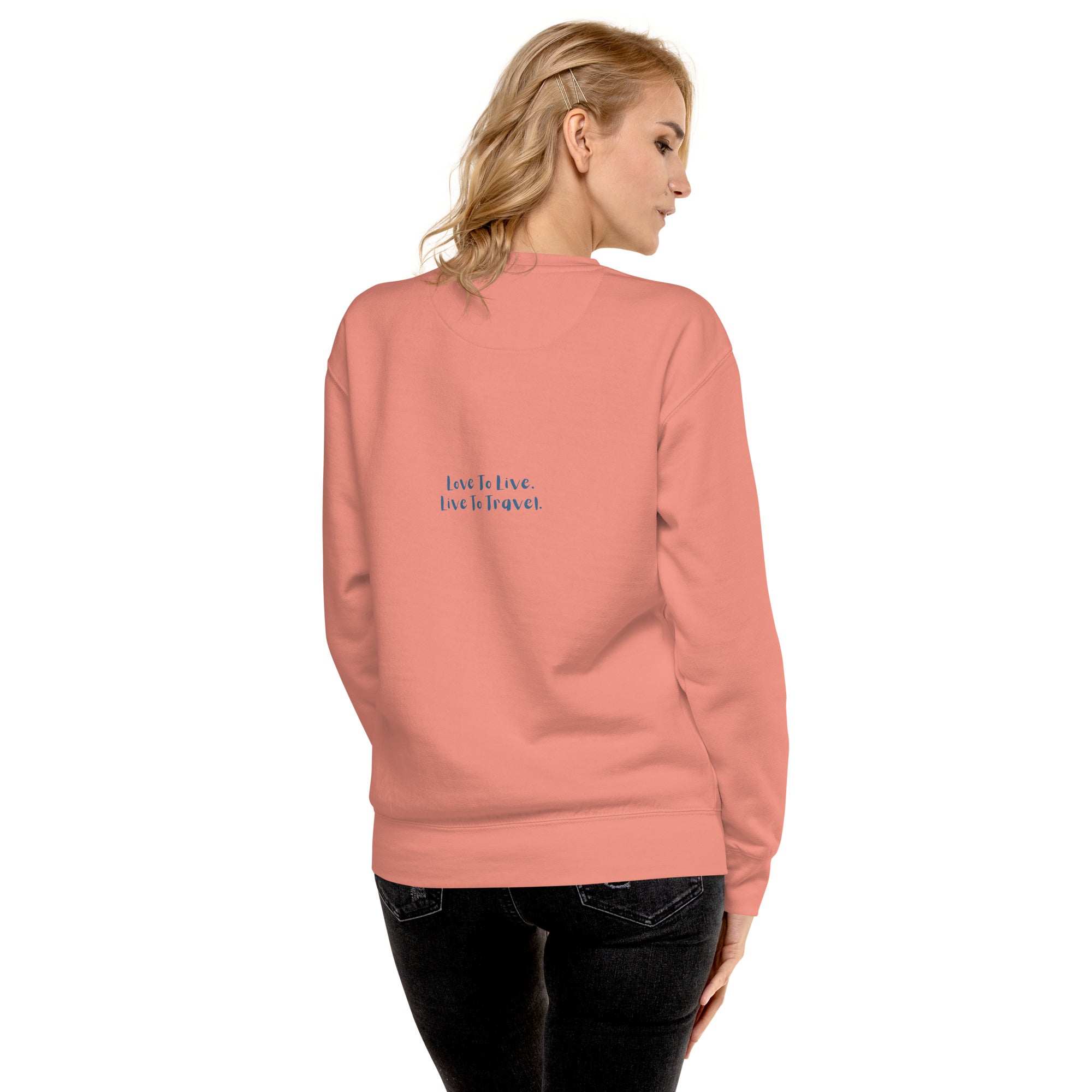 I Heart Travel - LS Unisex Premium Sweatshirt - Peaks to Beaches Co Apparel