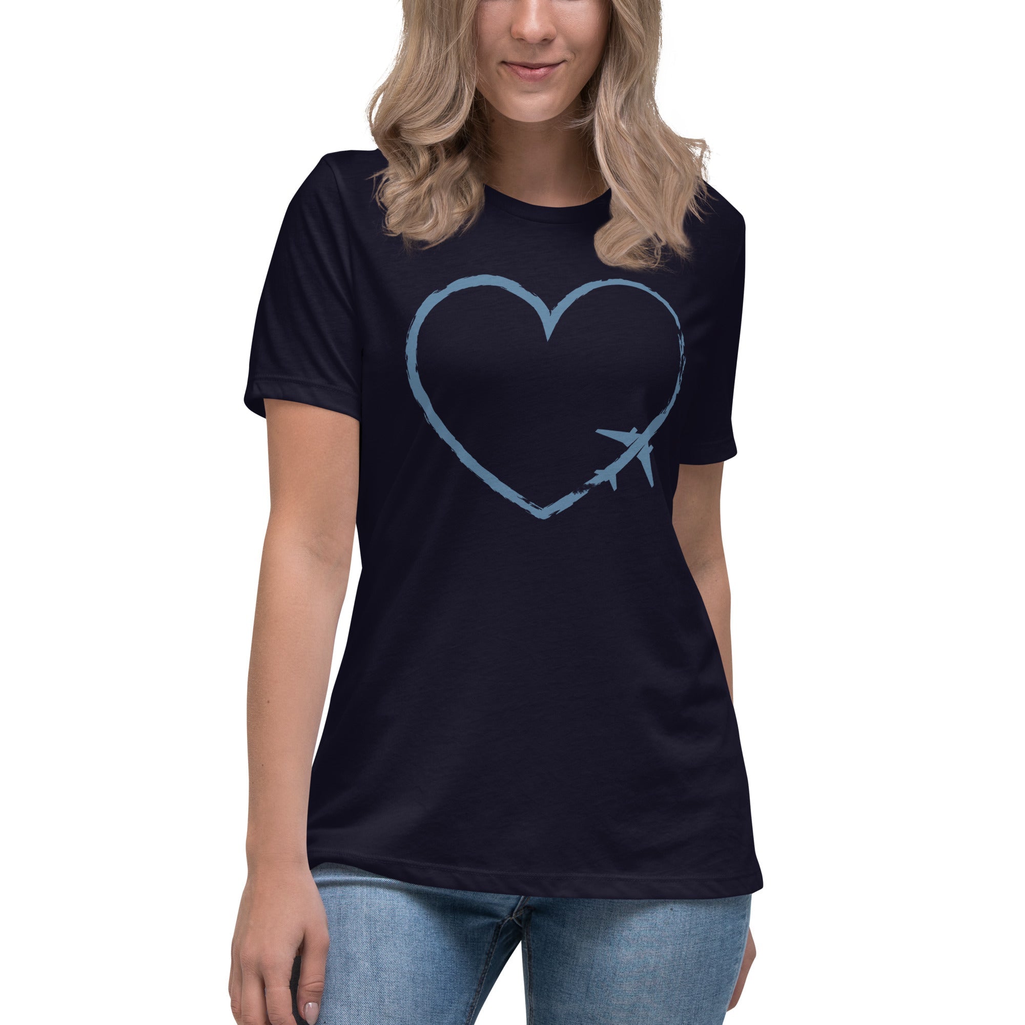 I Heart Travel - SS Women&#39;s Relaxed T-Shirt - Peaks to Beaches Co Apparel