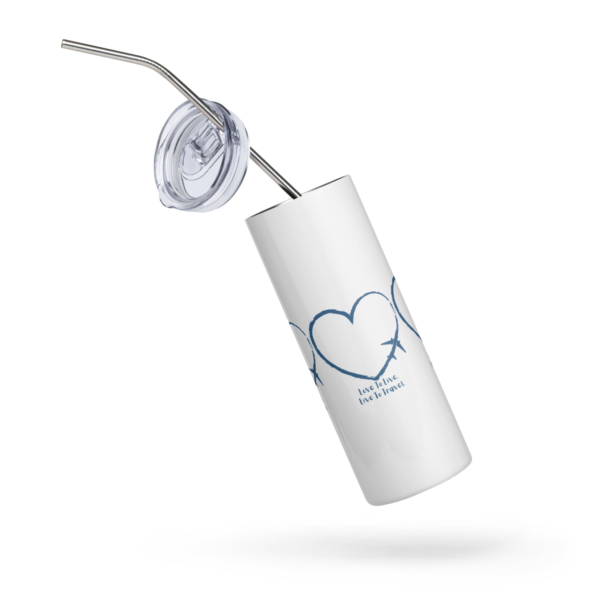 I Heart Travel Stainless Steel Tumbler - Peaks to Beaches Co Drinkware