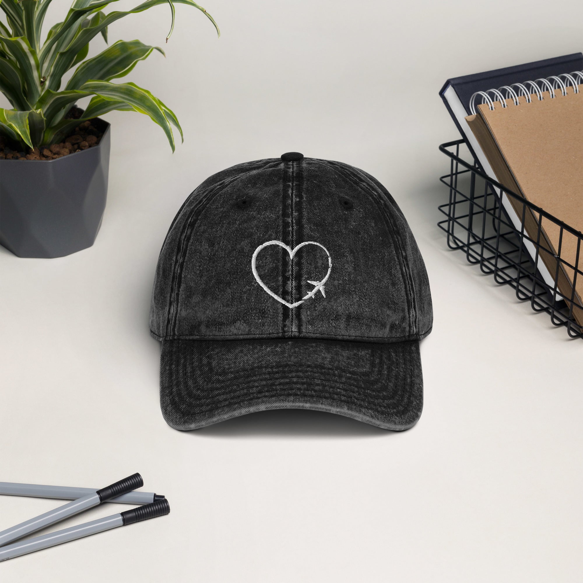 I Heart Travel Vintage Cotton Twill Cap - Peaks to Beaches Co Apparel