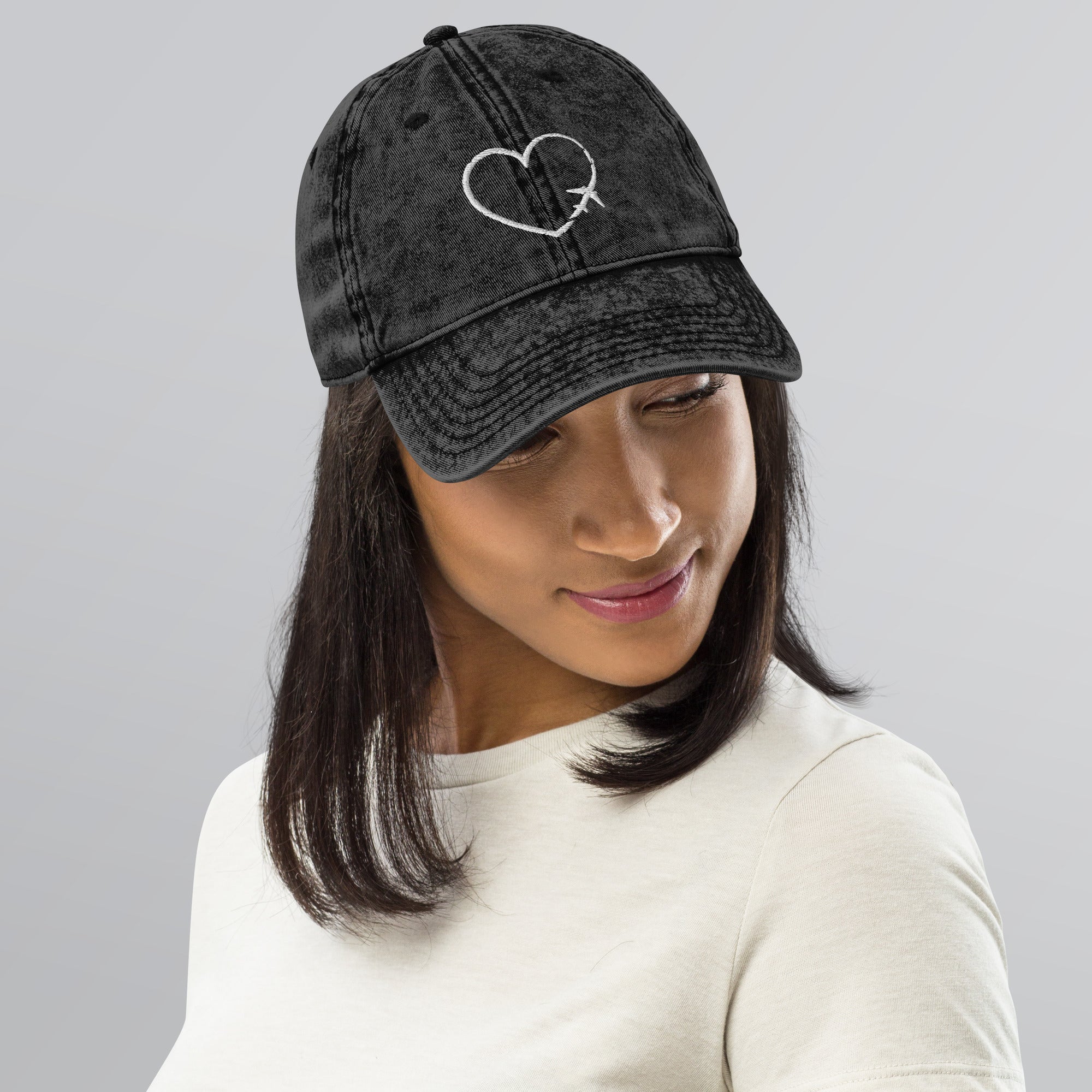 I Heart Travel Vintage Cotton Twill Cap - Peaks to Beaches Co Apparel