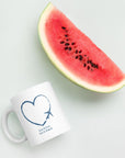 I Heart Travel White Glossy Mug 11oz - Peaks to Beaches Co Drinkware