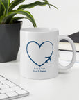 I Heart Travel White Glossy Mug 11oz - Peaks to Beaches Co Drinkware