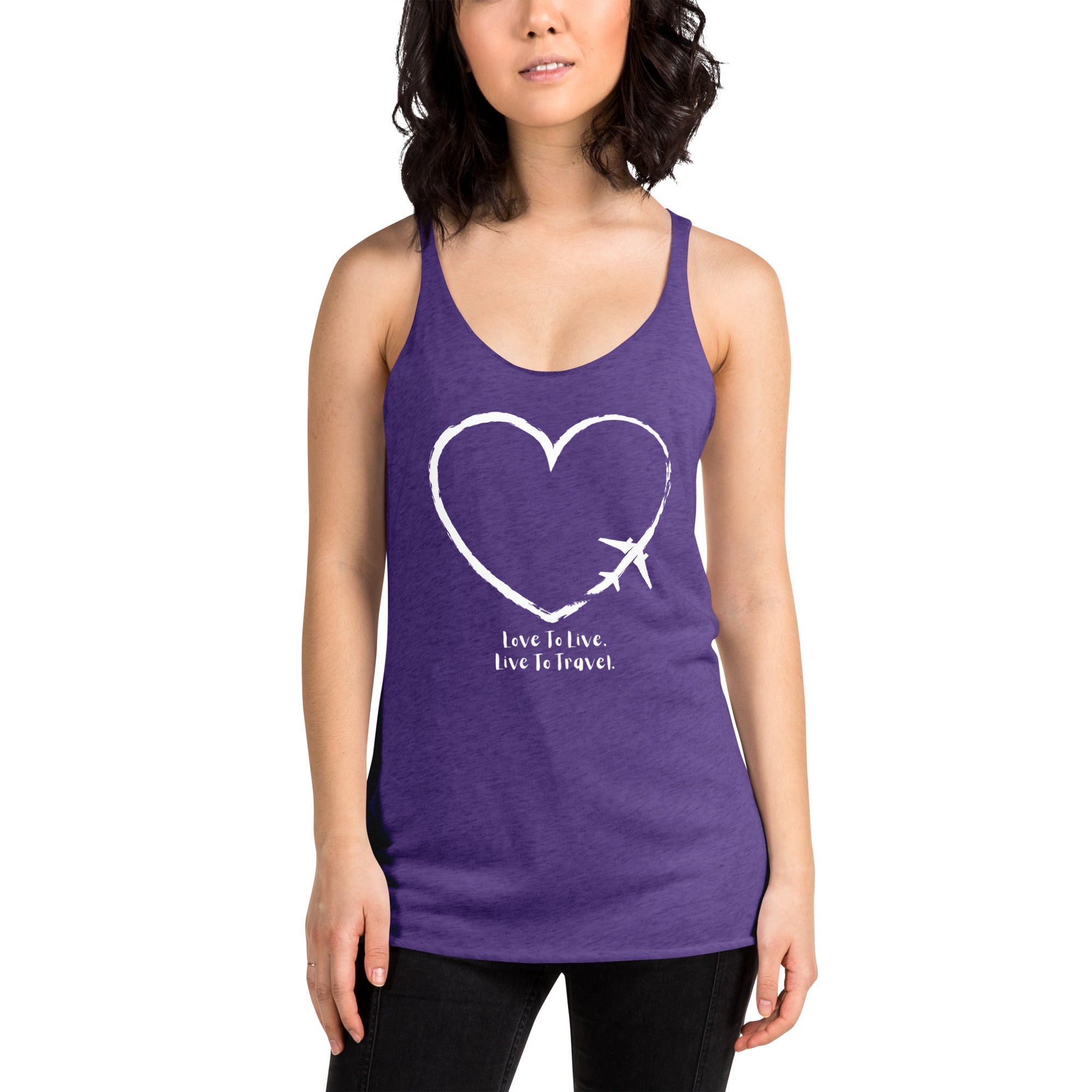 I Heart Travel - Women&#39;s Racerback Tank - Peaks to Beaches Co Apparel