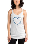 I Heart Travel - Women's Racerback Tank - Peaks to Beaches Co Apparel